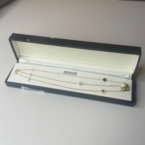 Giani Bernini Jewelry Gold Bracelet Set of 3 | Freshwater Pearl and Onyx - Picture 1 of 6